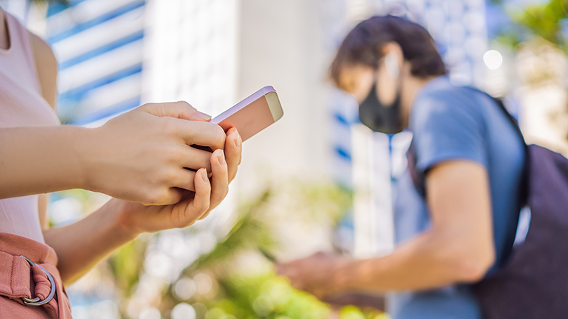 person holding a mobile phone