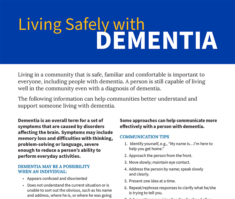 Living safely with dementia