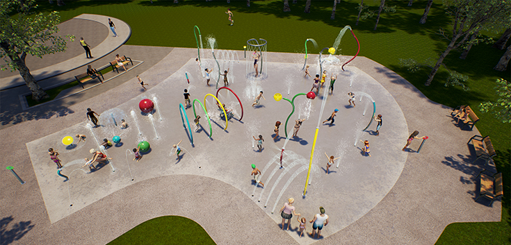 Rendering of future Old Ex Spray Pad