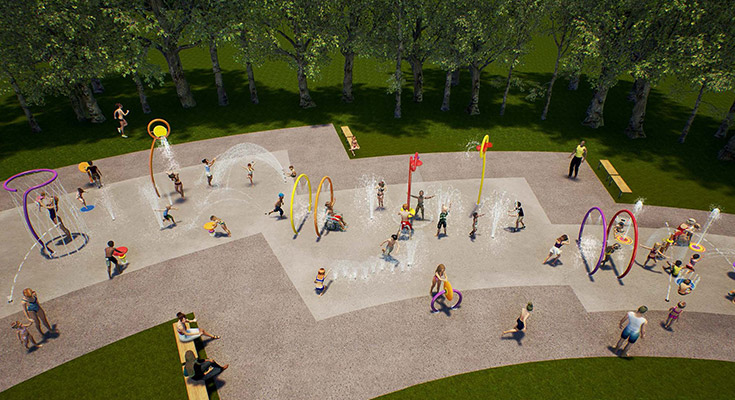 Rendering of future Valley Gardens Community Centre Spray Pad