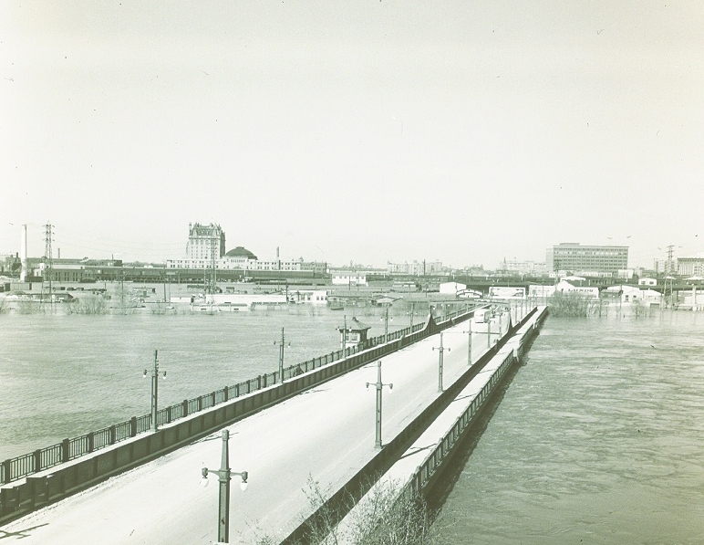 The waters under the Provencher Street Bridge