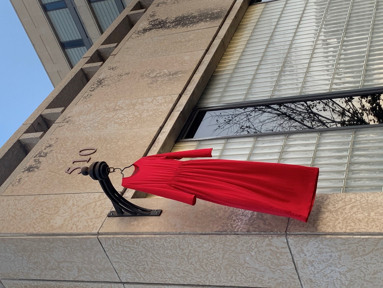 Red dress at City Hall
