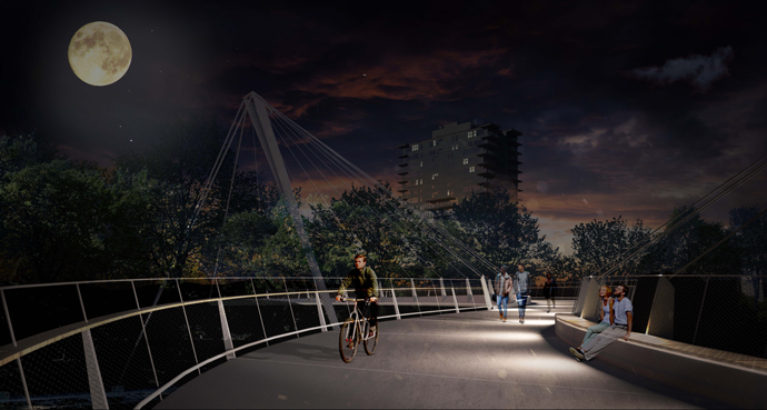 night time bridge