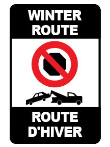 Winter route sign tow