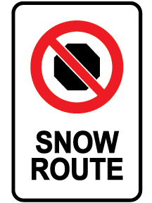 Snow route sign