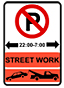 Temporary no parking sign tow