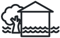 Basement and overland flooding icon