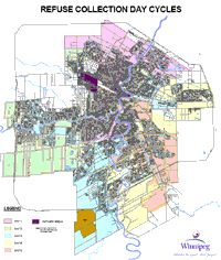 Refuse collection day cycles map