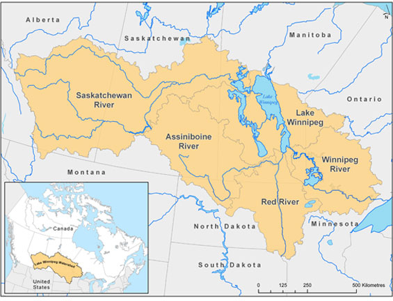 Lake Winnipeg watershed map